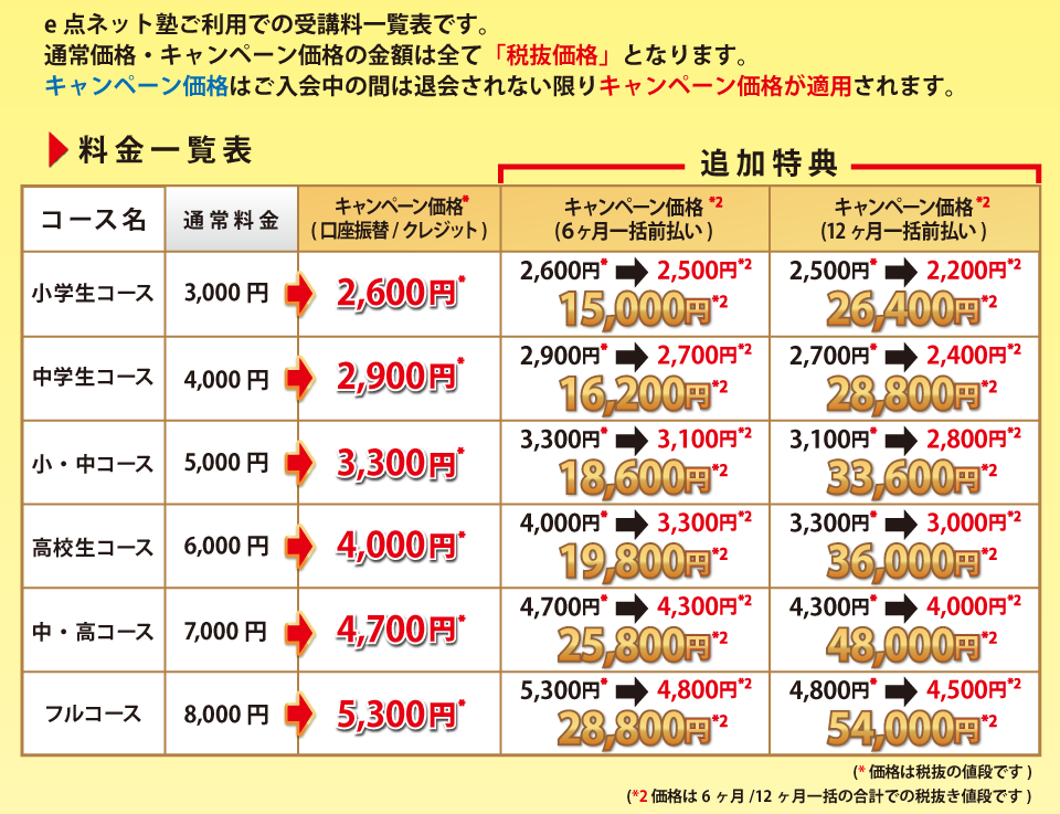 料金一覧